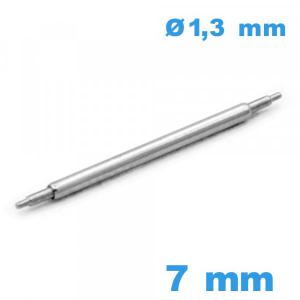 1 Springbar à ressort Téléscopique 7 mm pour réparation montre diam : 1,3 mm épaulement double