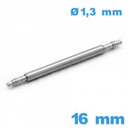 Springbar à ressort qualité Suisse montre 16mm diam : 1,3 mm épaulement simple Téléscopique 