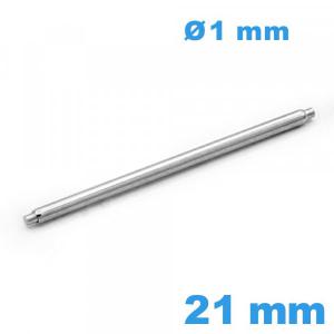 Springbar qualité Suisse fermoir 21mm diam : 1 mm épaulement simple Non téléscopique 