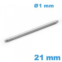 Springbar qualité Suisse fermoir 21mm diam : 1 mm épaulement simple Non téléscopique 