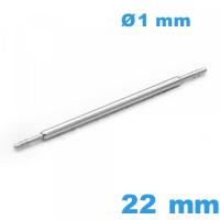 Springbar à ressort à l'unité bracelet 22mm diam : 1 mm Téléscopique épaulement double