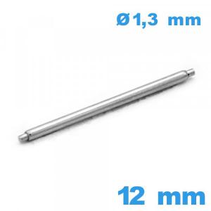 1 Tige à ressort bracelet 12 mm A petite pointe épaulement simple diam : 1,3 mm qualité Suisse