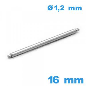 1 Barre Téléscopique qualité Suisse 16 mm pour réparation bracelet montre diam : 1,2 mm  épaulement simple