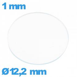 Verre de montre verre minéral circulaire 12,2 mm plat