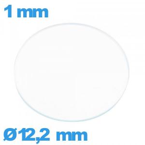 Verre de montre verre minéral circulaire 12,2 mm plat