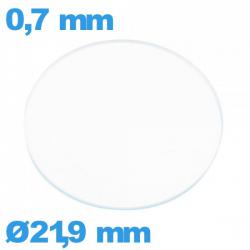 Verre plat pour montre verre minéral 21,9 mm circulaire