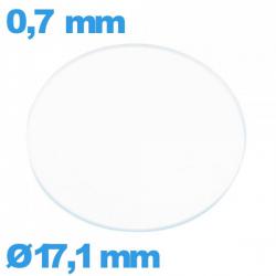 Verre circulaire plat 17,1 mm verre minéral montre