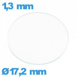 Verre plat verre minéral circulaire 17,2 mm montre