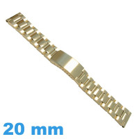 Bracelet pour Montre Acier Doré 20 mm finition miroir