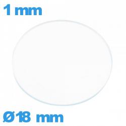 Verre circulaire verre minéral 18 mm plat montre