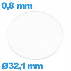 Verre plat 32,1 mm de montre verre minéral circulaire