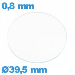 Verre circulaire verre minéral 39,5 mm plat montre