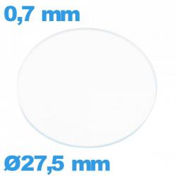 Verre circulaire 27,5 mm plat de montre verre minéral