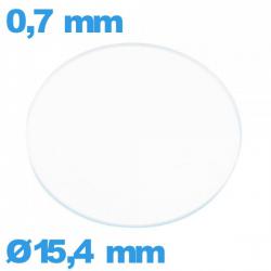 Verre plat 15,4 mm de montre en verre minéral circulaire