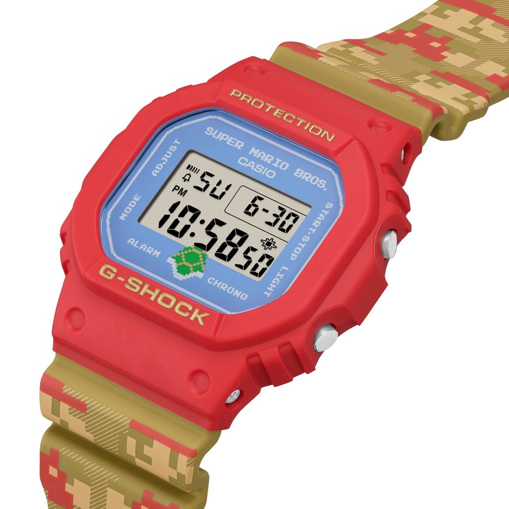 Vue de côté Casio G-Shock DW5600 édition Super Mario Bros