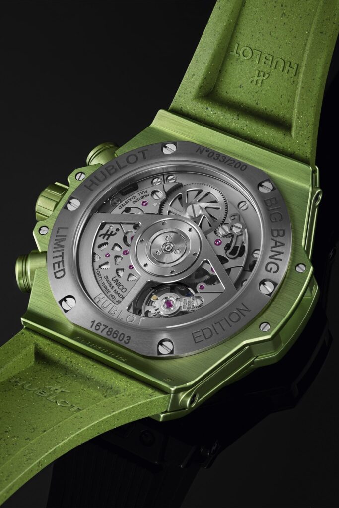 Vue du dos de la  montre Hublot BigBang Unico Nespresso